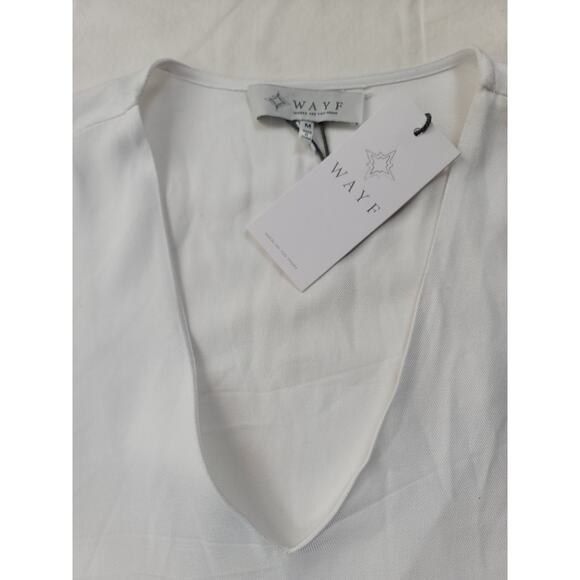 WAYF *NWT* Bell Sleeve V-Neck White Blouse Women's Size Medium NWT - Picture 8 of 11